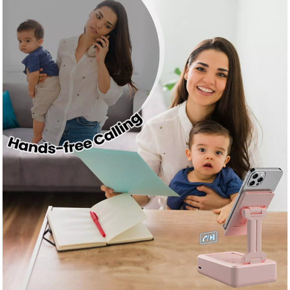 Gift for Women Foldable Cellphone Stand with Bluetooth Speaker Wireless Speak... - Picture 5 of 7